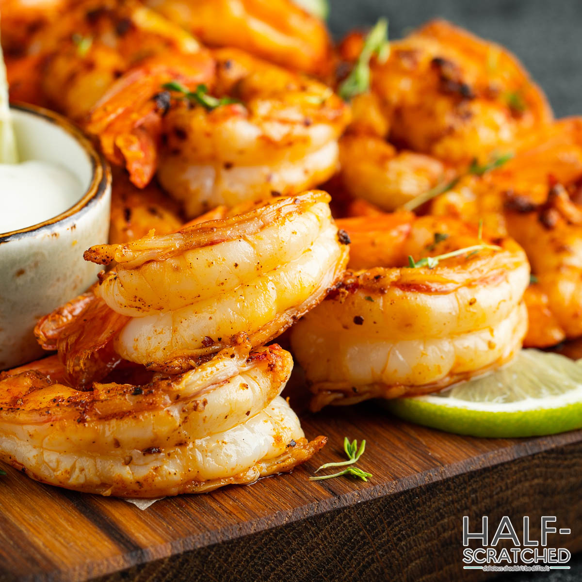 Shrimp baked in the oven at 350 F