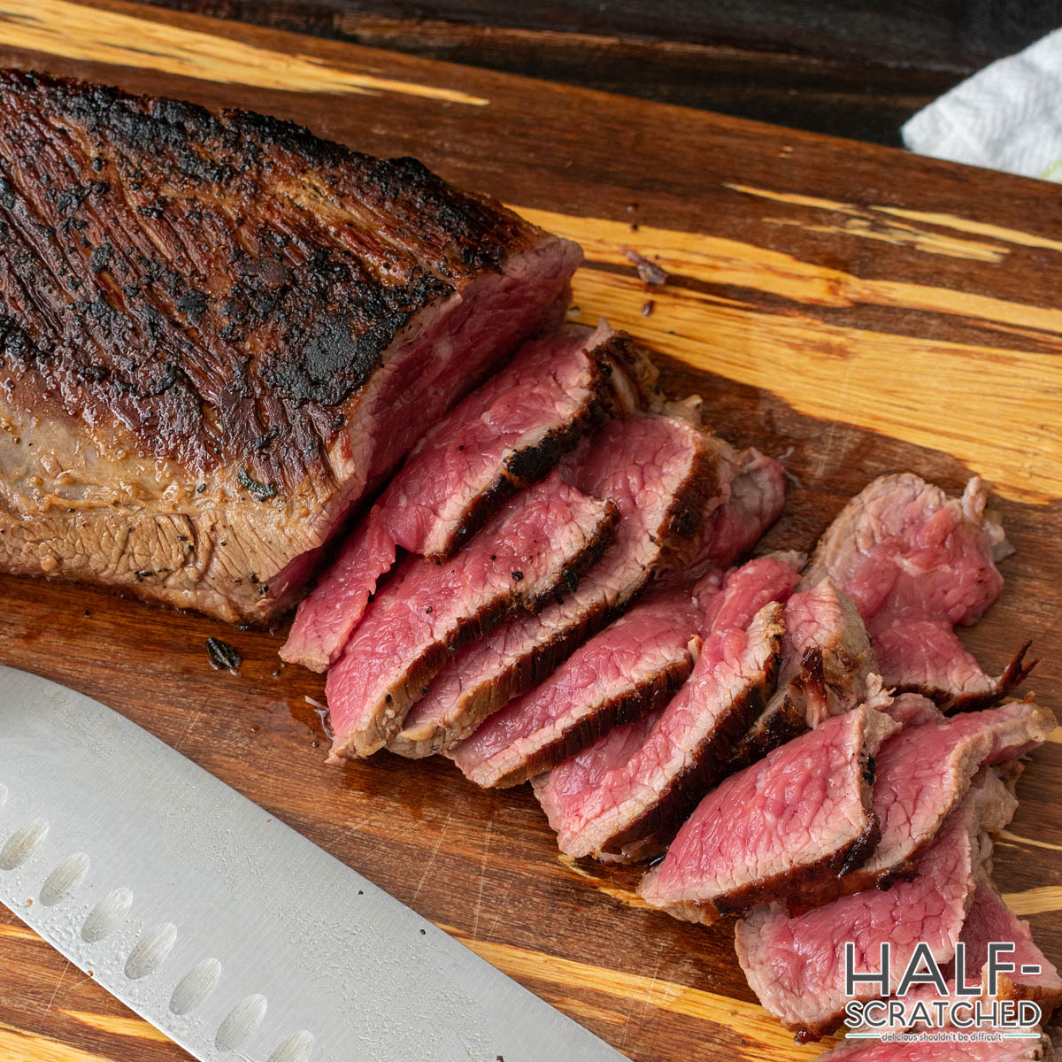 Raw sliced tri tip