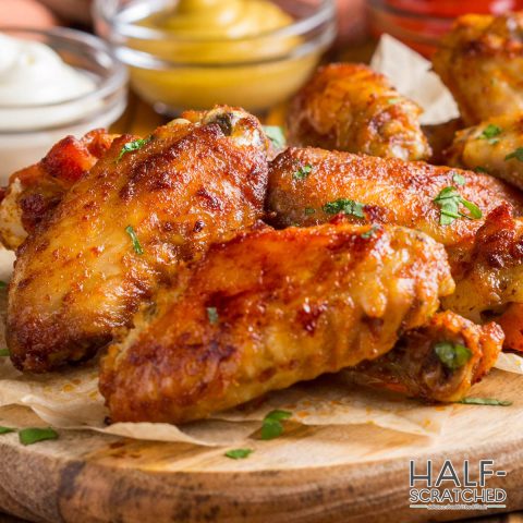 Chicken wings in the oven at 375 F