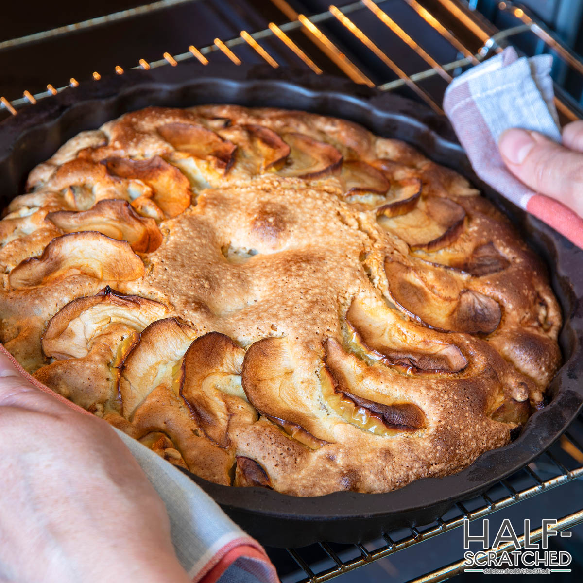 Oven baked apple pie at 375 F