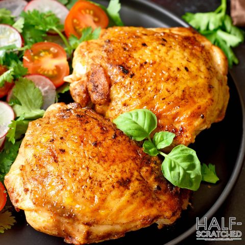 Oven broiled chicken thighs