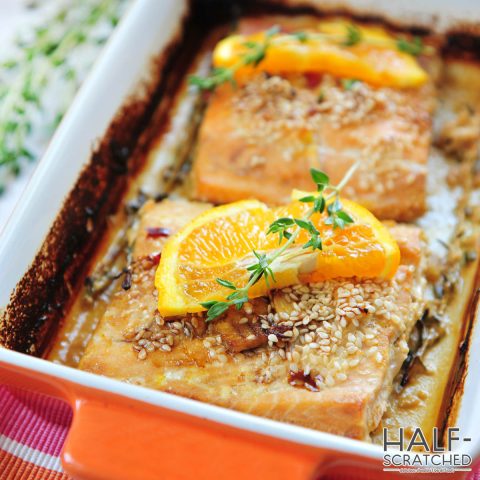 Oven broiled salmon