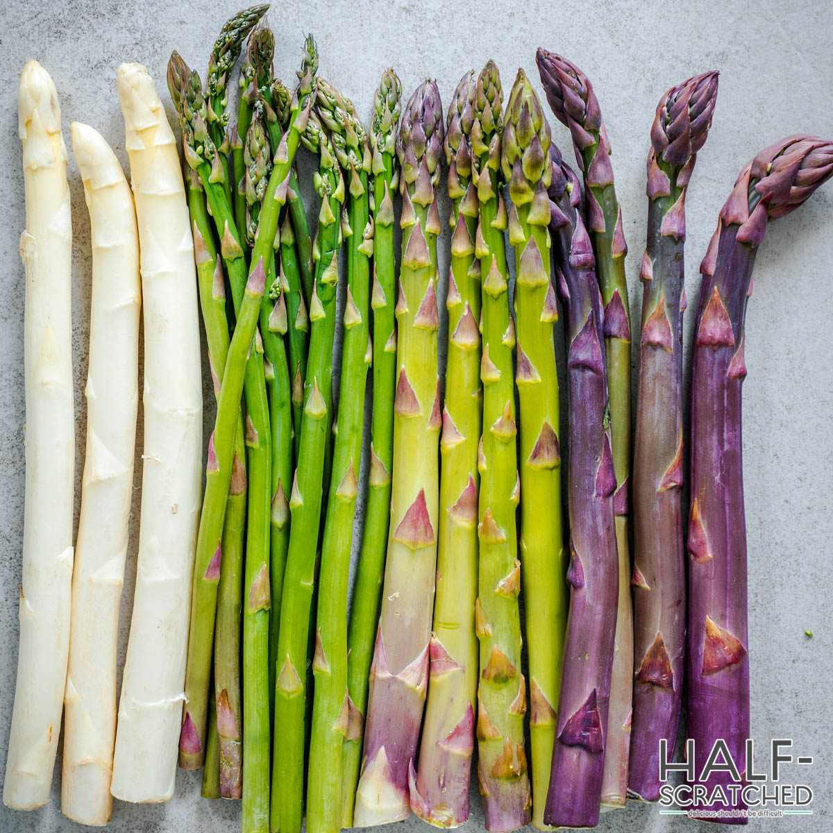 Different color asparagus