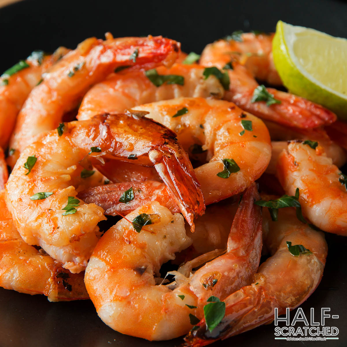 Perfectly broiled shrimp