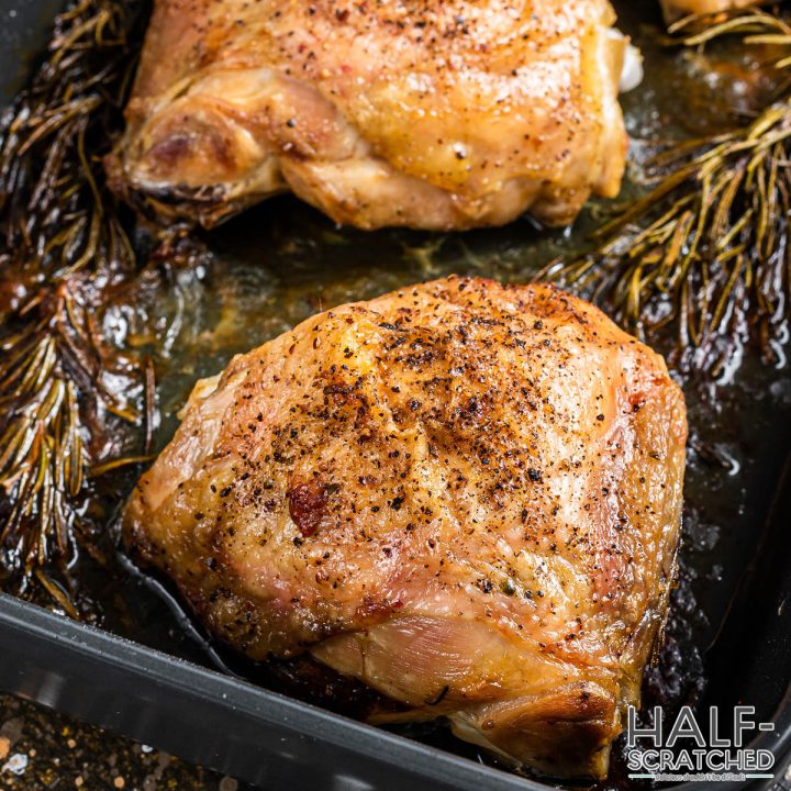 Oven baked chicken thighs at 425F