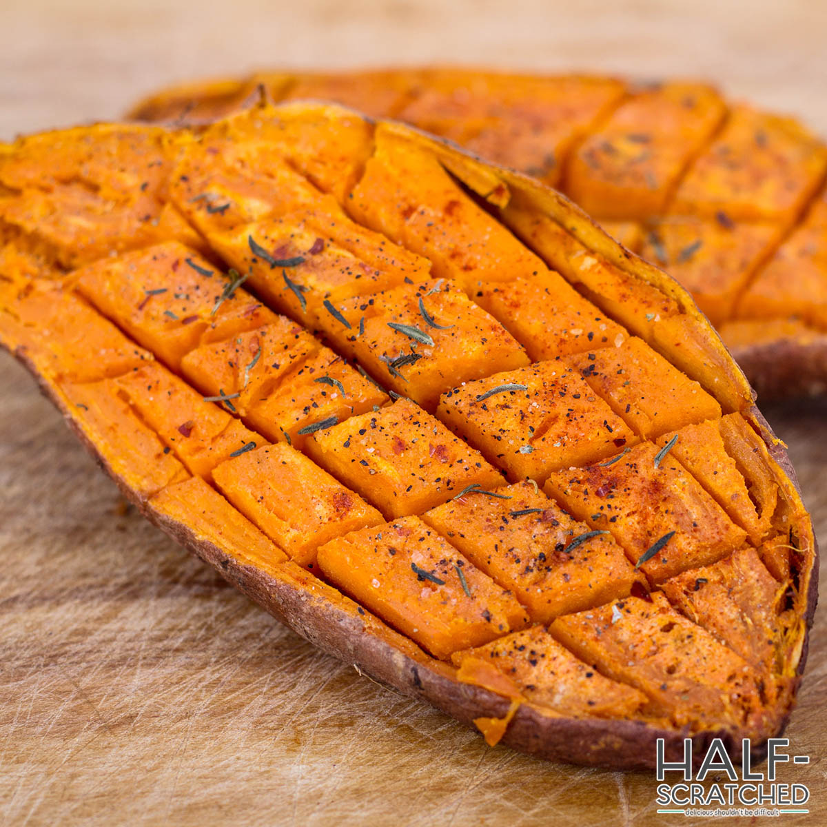 Perfectly baked sweet potato