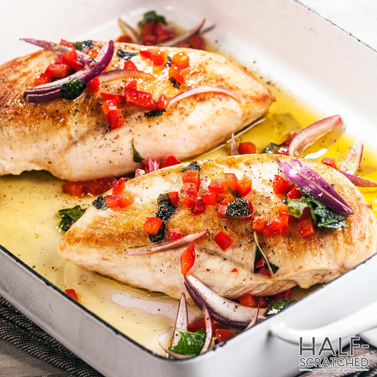 Roasted chicken breasts at 425F