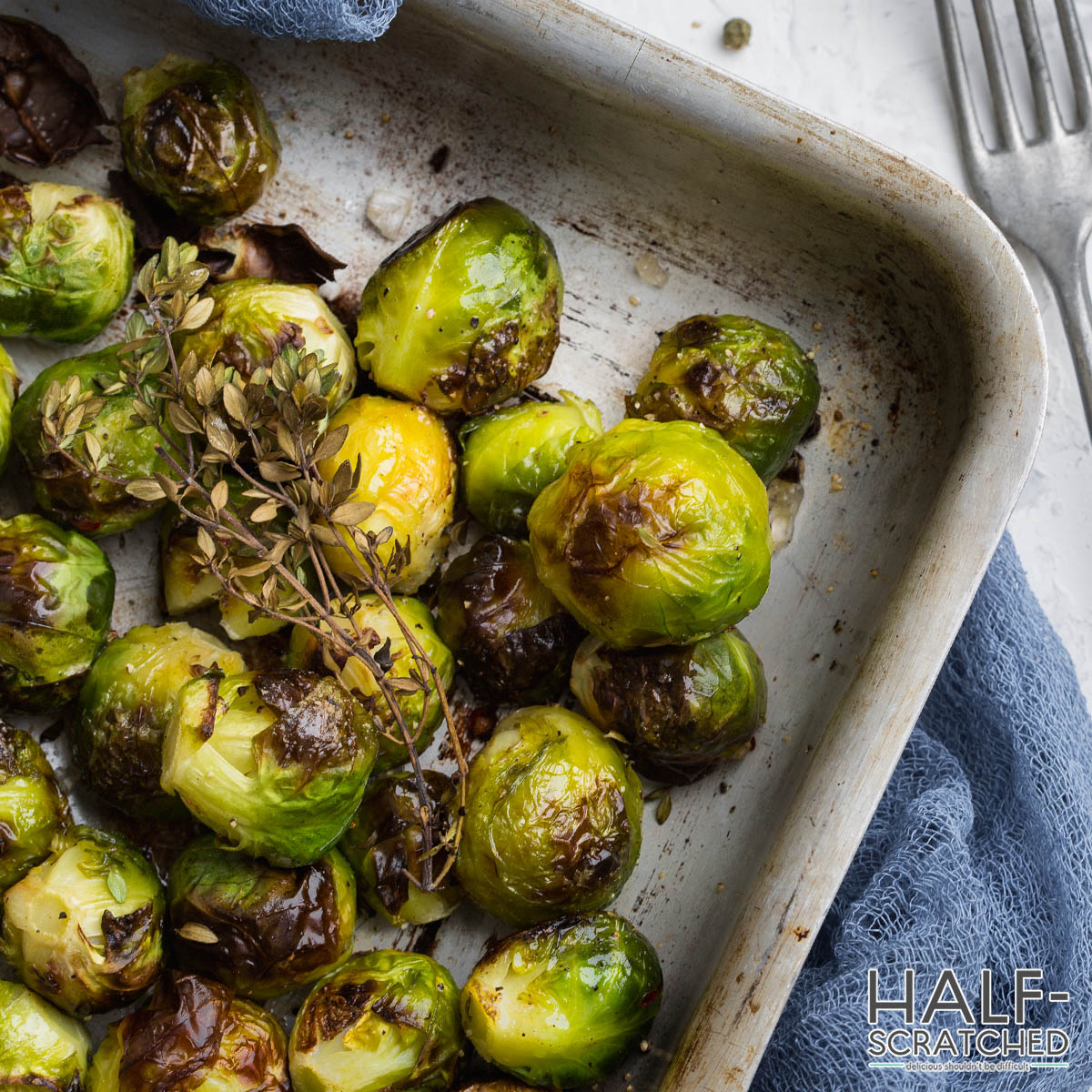 Brussels Sprouts on an oven tray