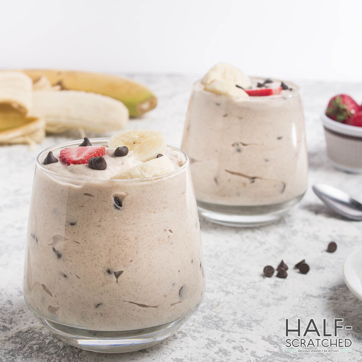 No bake banana mousse