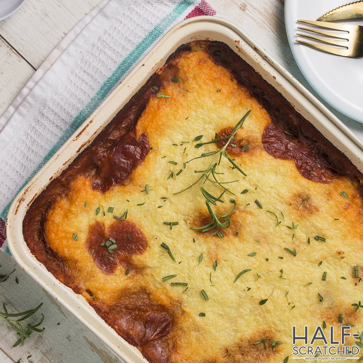 Ina Garten's shepherd's pie in baking dish