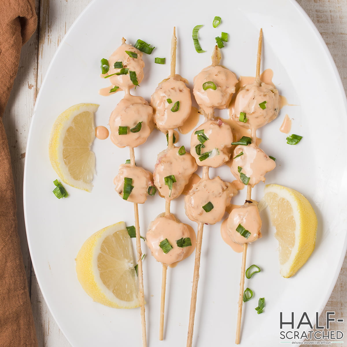 Overhead view of the boom-boom shrimp recipe
