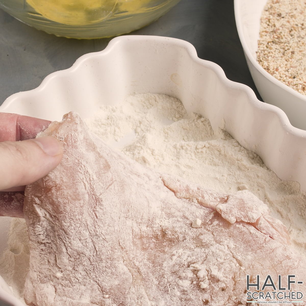 Chicken breast in flour