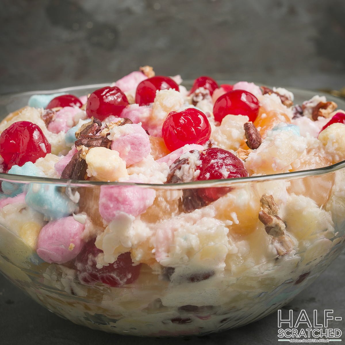 Pioneer Woman's Ambrosia salad close view