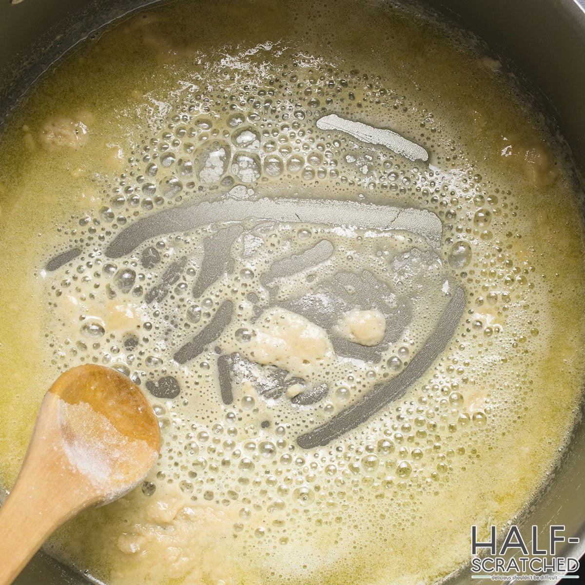 Dissolving flour in butter