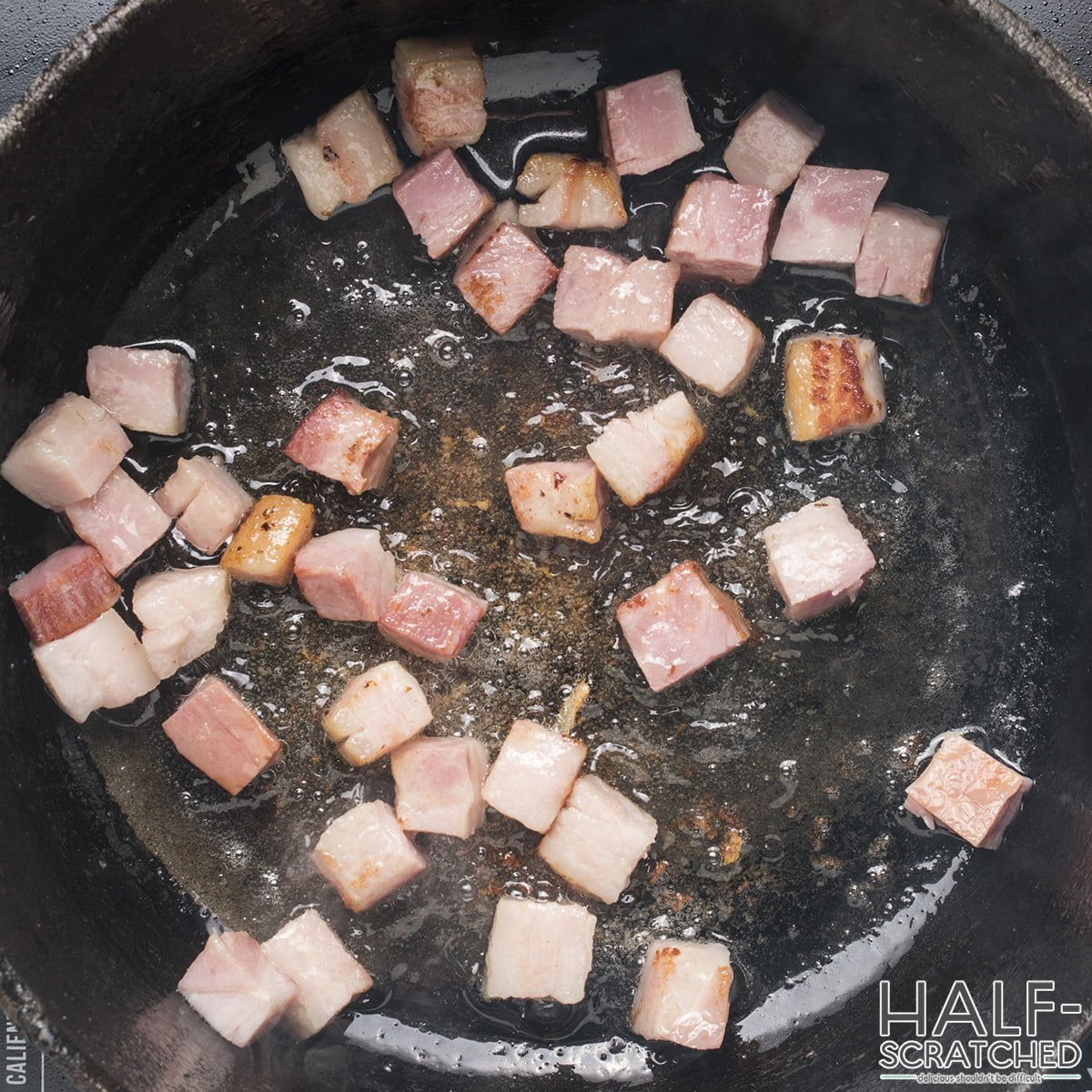 Frying bacon