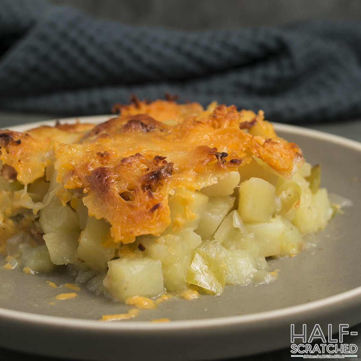 Hashbrown breakfast casserole on a plate