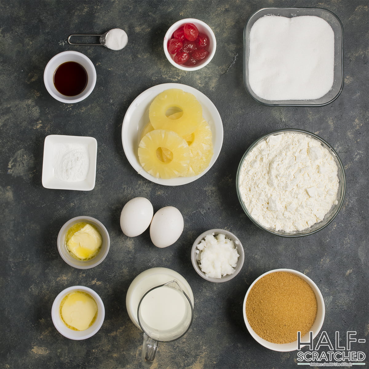 Pineapple Upside Down Cake Ingredients
