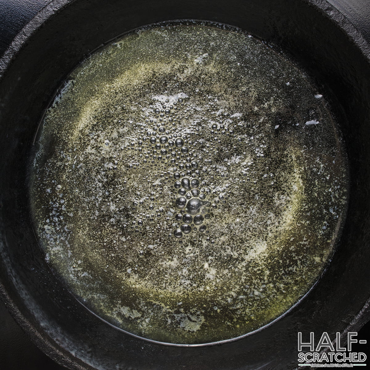 Butter melting in pan
