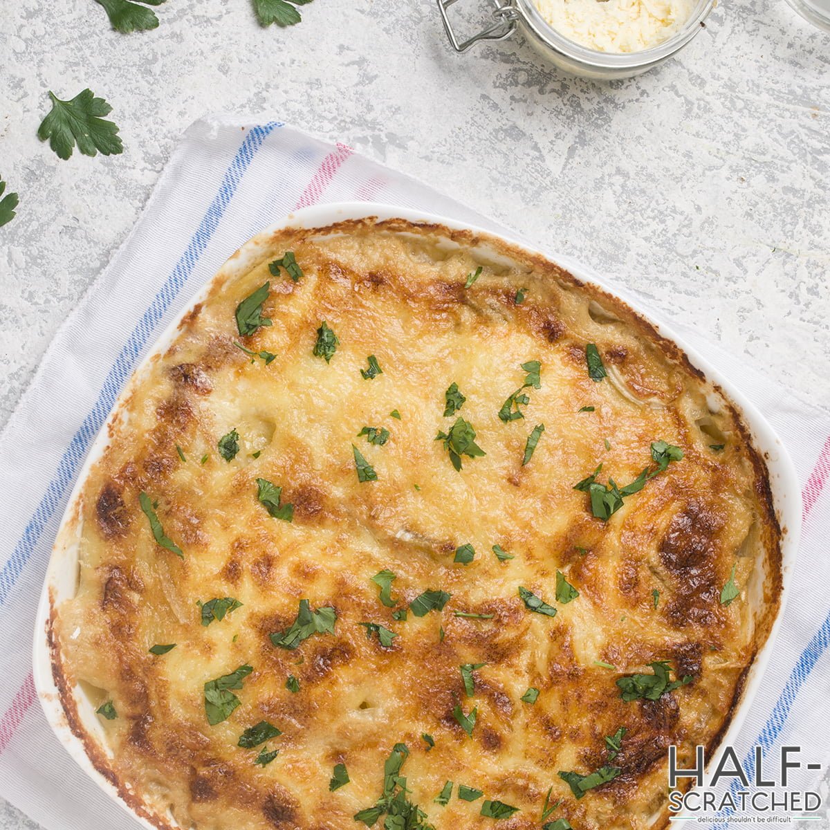 Scalloped potatoes baked