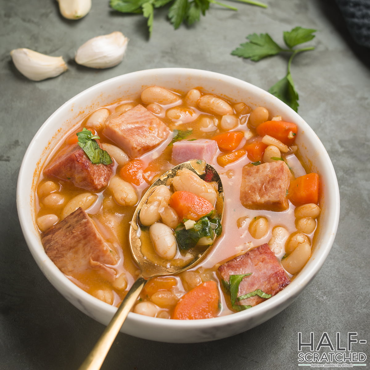 Pioneer Woman's ham and bean soup recipe
