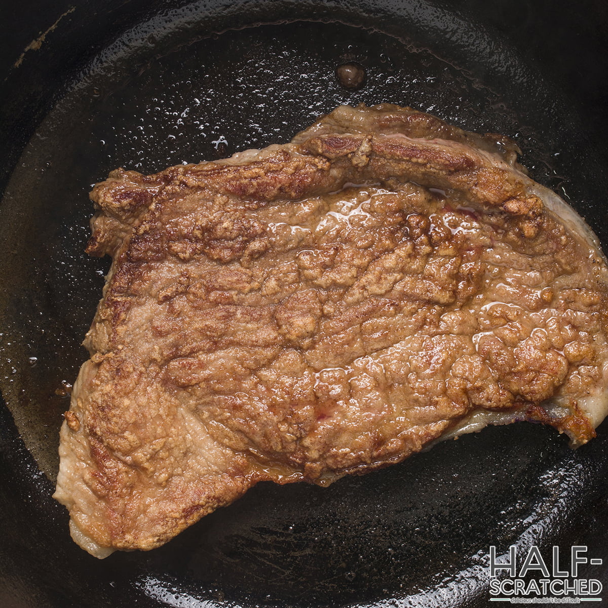 Golden brown steak