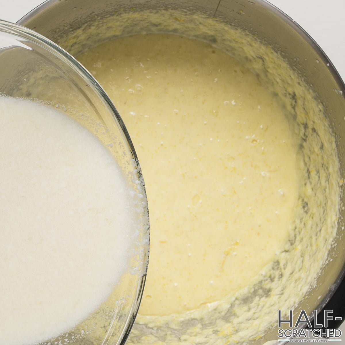 Adding buttermilk  to a mixture