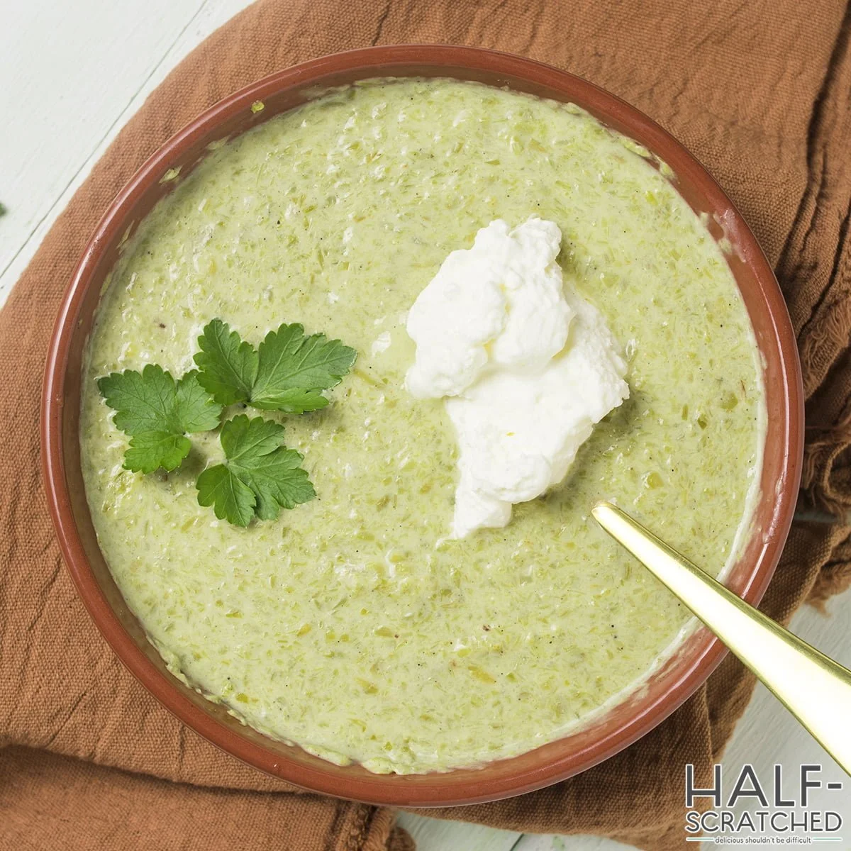 Top View of Barefoot Contessas Cream of Asparagus Soup
