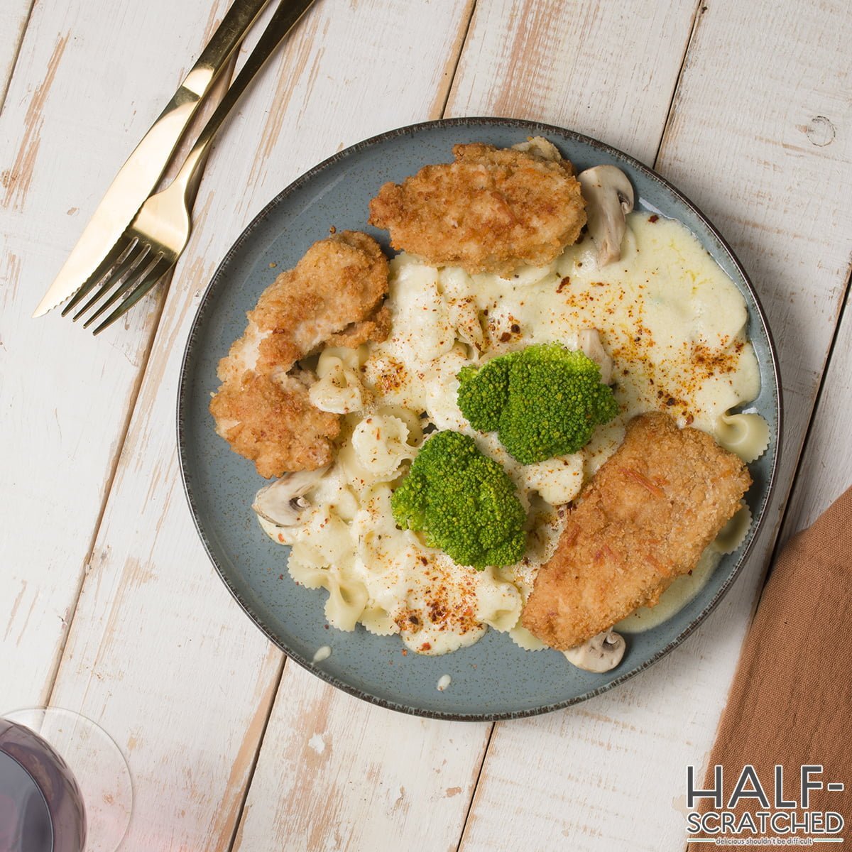 Top View of Crispy Chicken Fritta