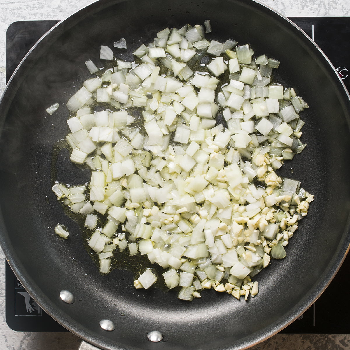 cooking onion and garlic