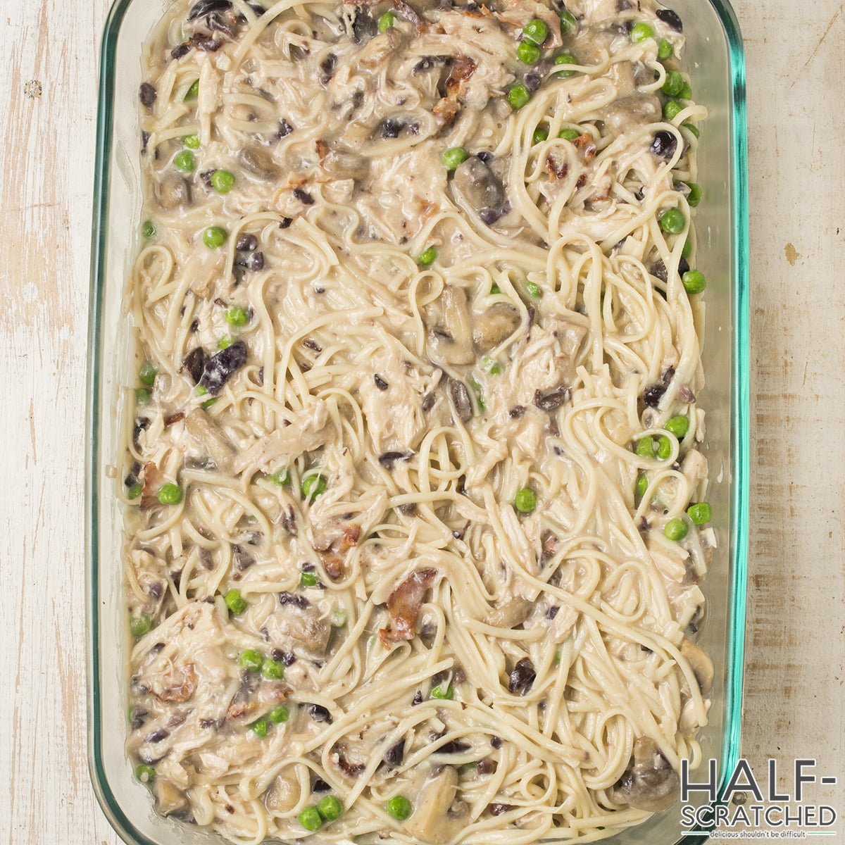 Pioneer Woman's Chicken Tetrazzini in baking dish