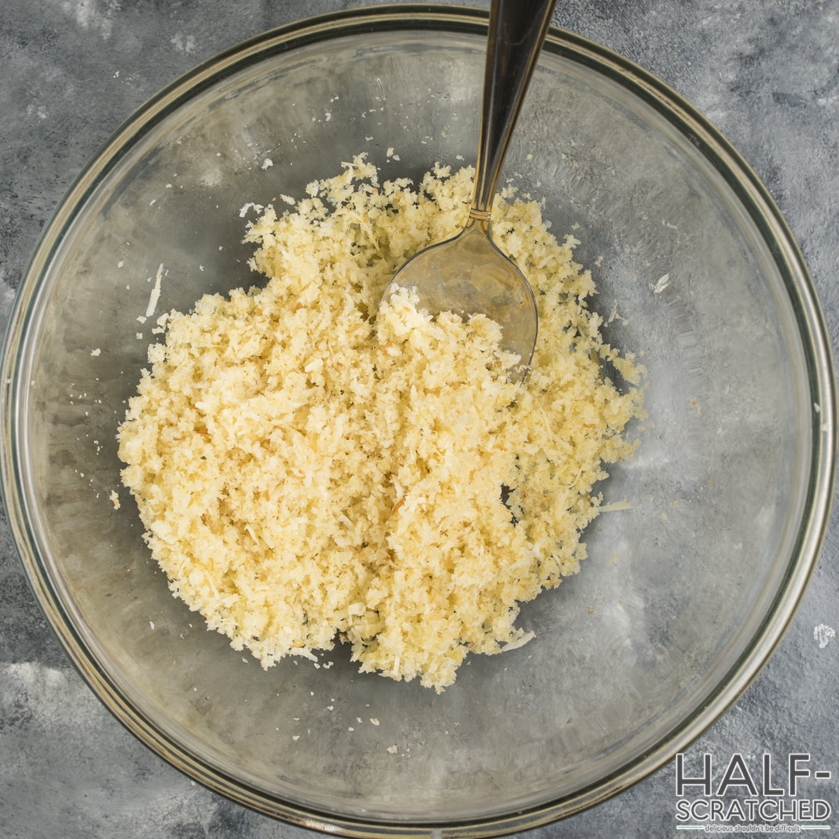 Panko and parmesan in a bowl