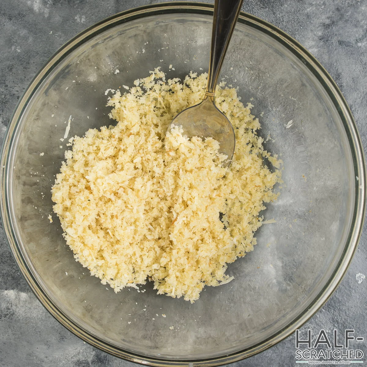 Panko and parmesan in a bowl