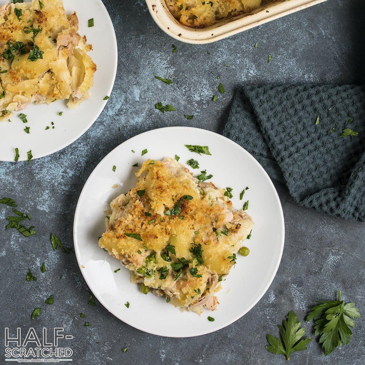 A plate with Tuna Casserole recipe