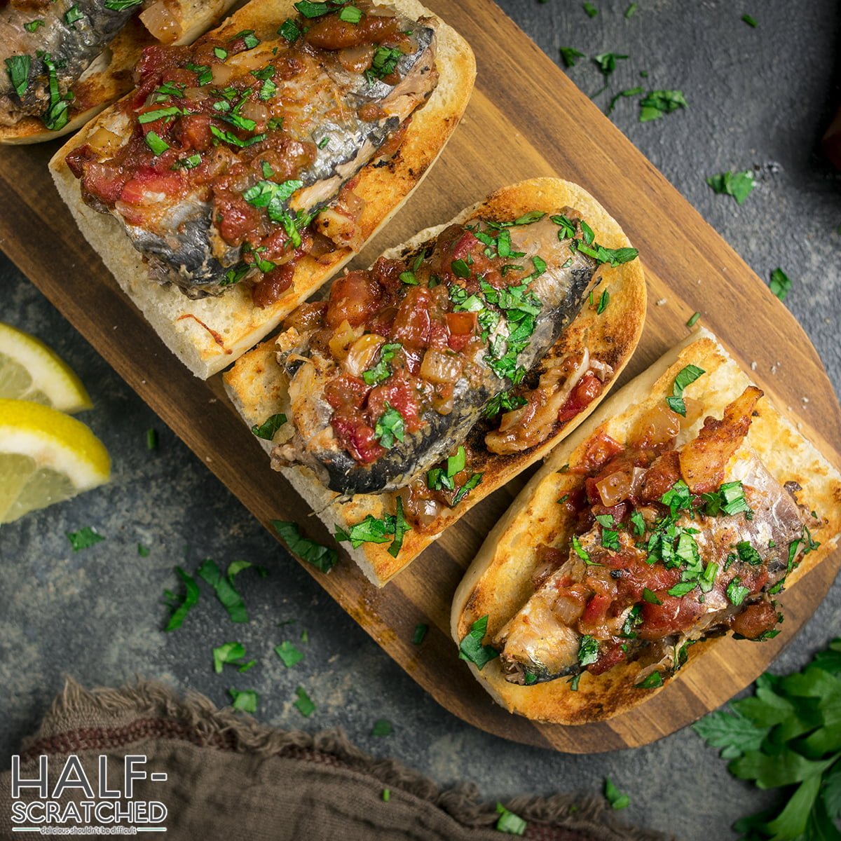 Sardines in Tomato Sauce with bread