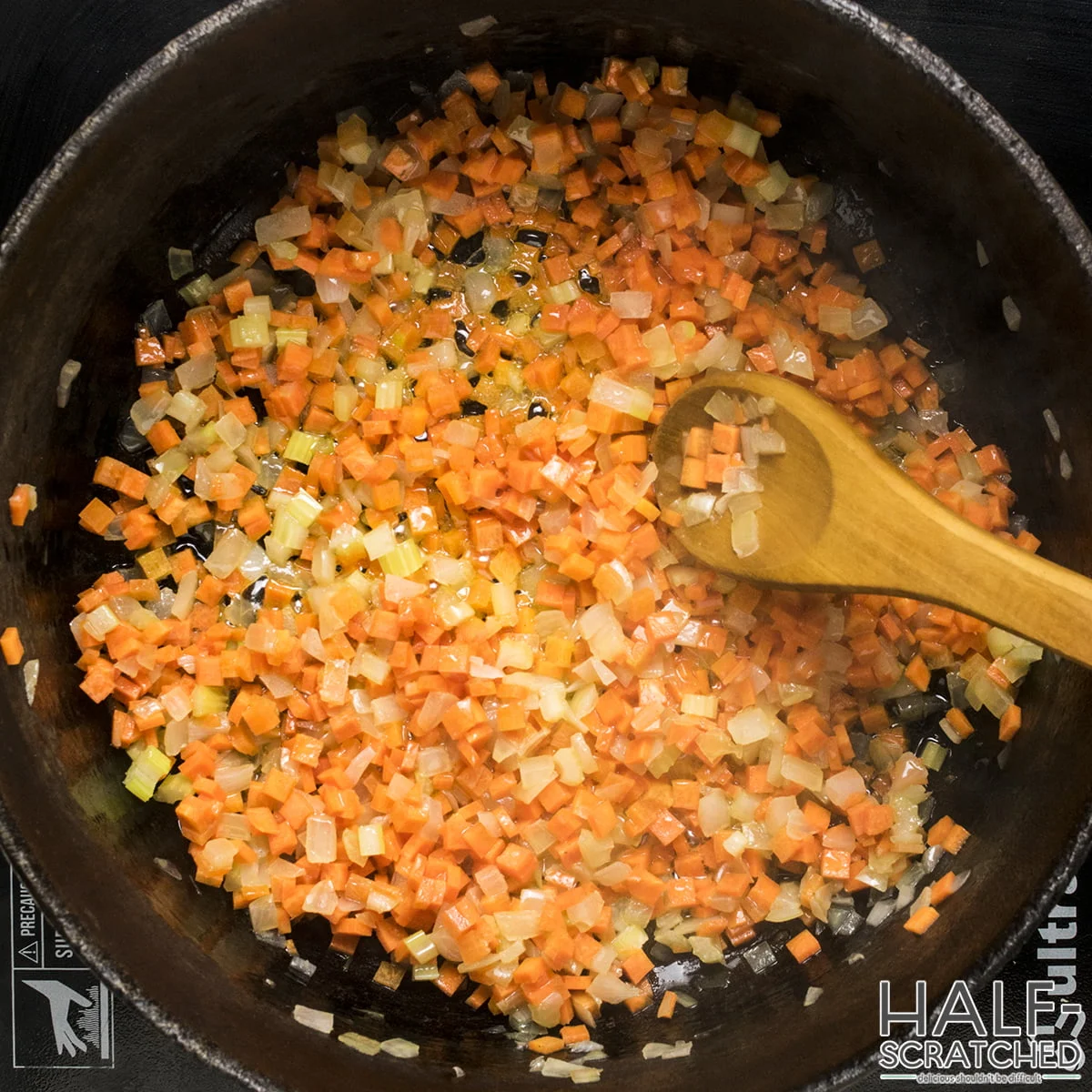 Sautéing carrots and celery