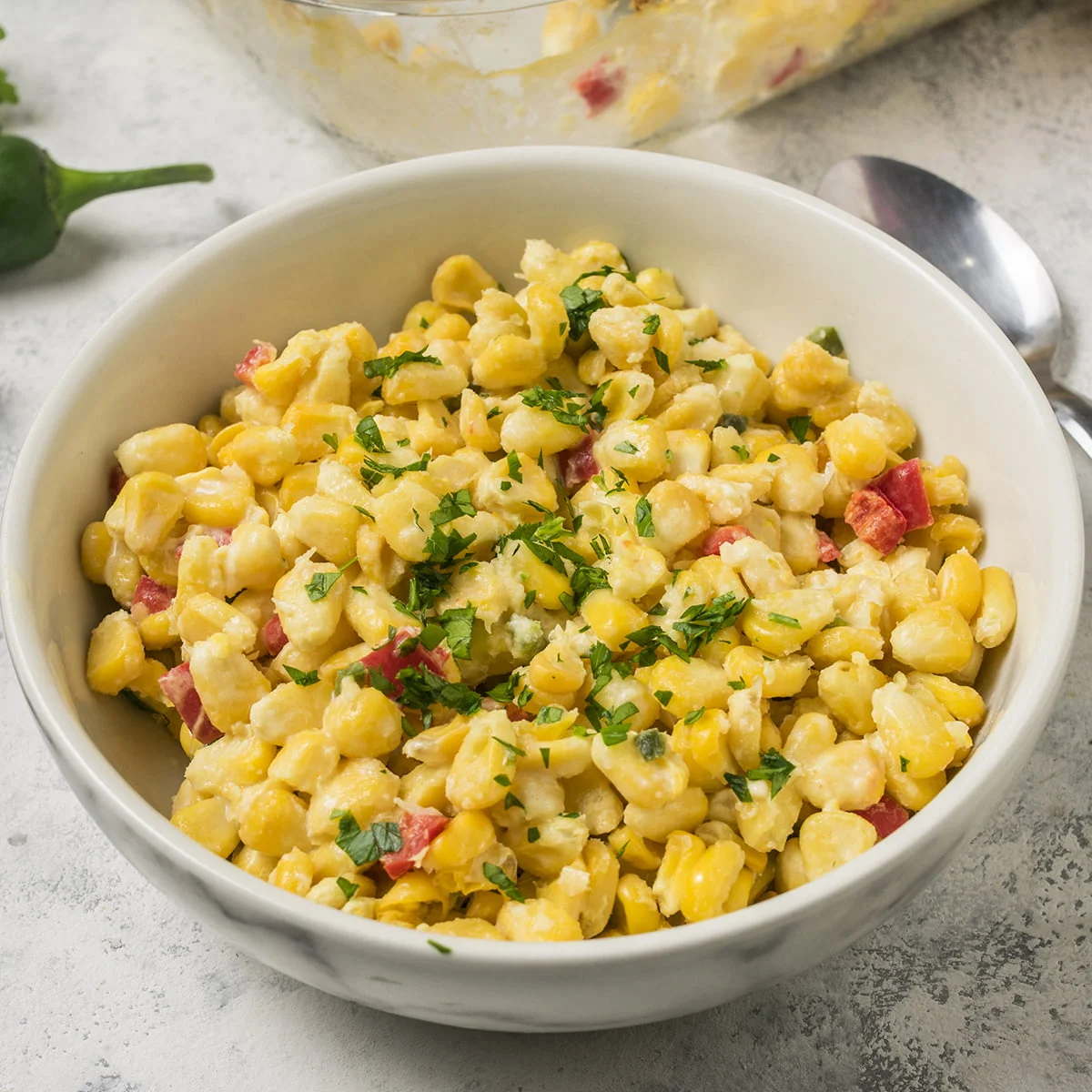 Pioneer Woman's casserole in a white bowl