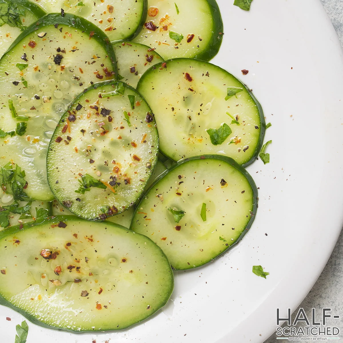 sliced cucumber