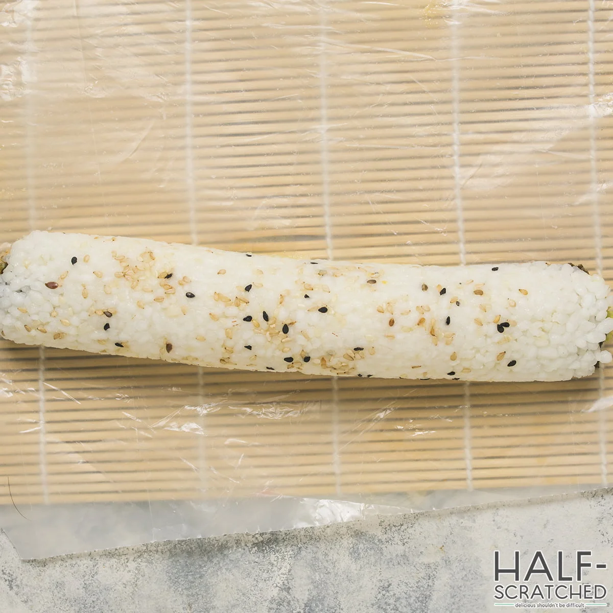 Rolled Sushi Rice with Seaweed for Volcano Roll